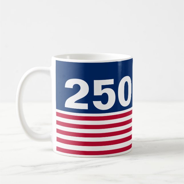 250 Red White och Blue USA-jubileum Kaffemugg (Vänster)