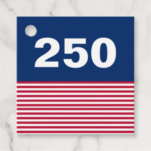 250 Röd Vit och Blå USA-jubileum Gåvor Etiketter