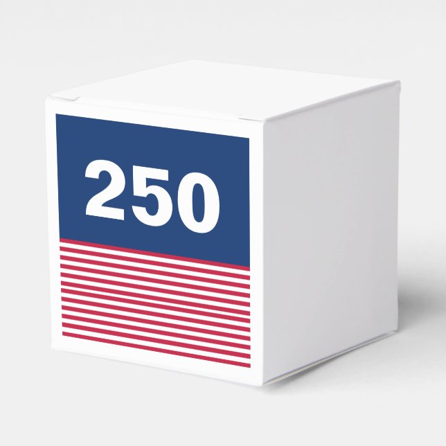 250 Röd Vit och Blå USA-jubileum Presentaskar (Framsidan Sidan)