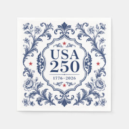 250 USA Blommig Pappers Tallrik Pappersservett