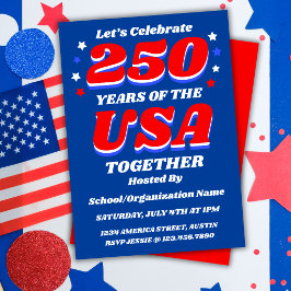 250 USA Festlig Anpassningsbar Patriotisk Inbjudan