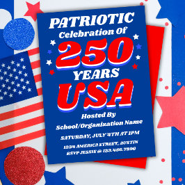 250 USA-firande Bulk Redigerbar Patriotisk Inbjuda Inbjudningar