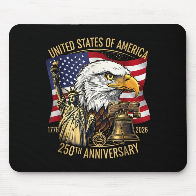 250 Years 1776-2026 250th Birthday Eagle Liberty B Musmatta (Framsidan)