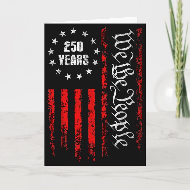 250 Years 1776-2026 250th Birthday Usa Patriotic 4 Kort (Framsida)