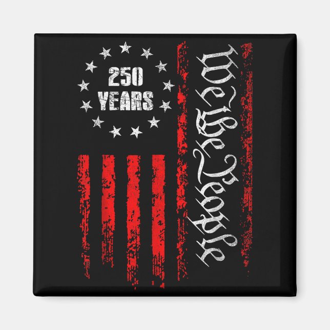 250 Years 1776-2026 250th Birthday Usa Patriotic 4 Magnet (Framsidan)