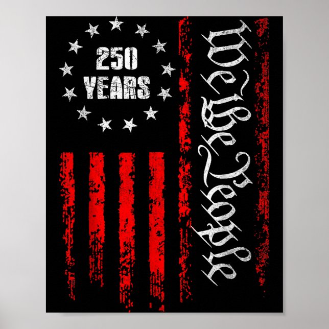 250 Years 1776-2026 250th Birthday Usa Patriotic 4 Poster (Framsidan)