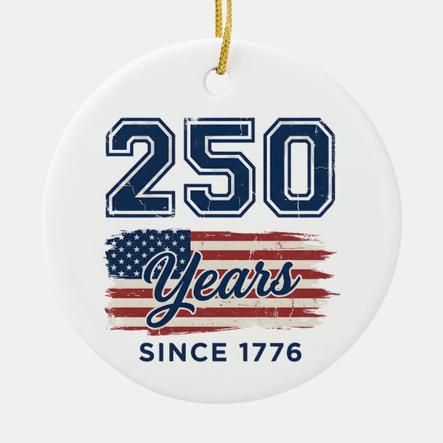 250 Years America, 1776 Semiquincentennial Julgransprydnad Keramik (Framsidan)