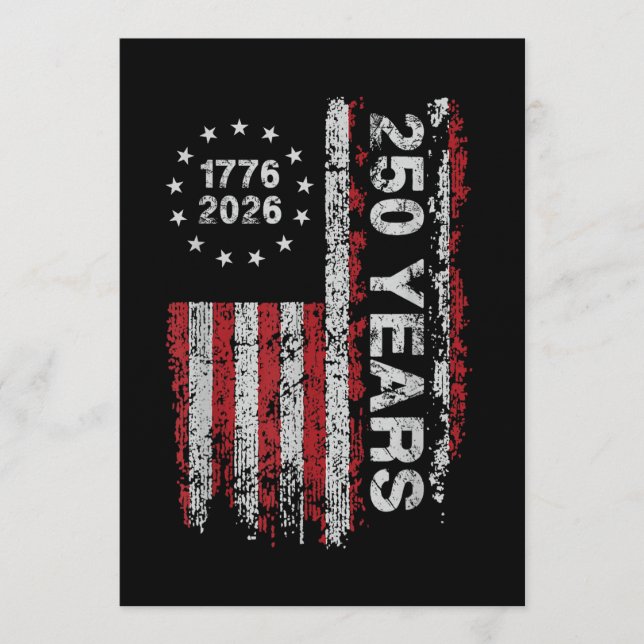 250 Years America Anniversary 250th Independence  Inbjudningar (Framsida)