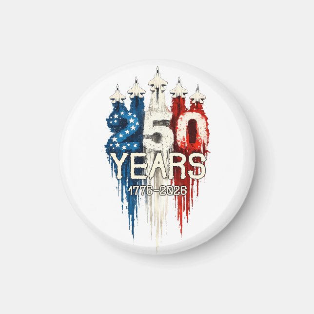 250 Years American Flag 250th Anniversary  Magnet (Framsidan)