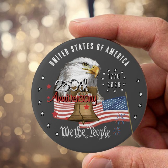 250 Years of America We The People Eagle & Liberty Knapp (250 Years of America We The People Eagle & Liberty Button)