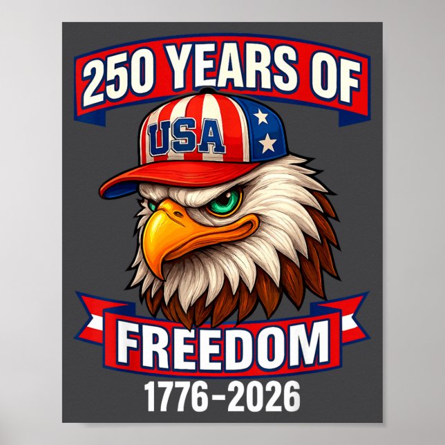 250 Years Of Dom 1776 2026 Bald Eagle 250th Birthd Poster (Framsidan)