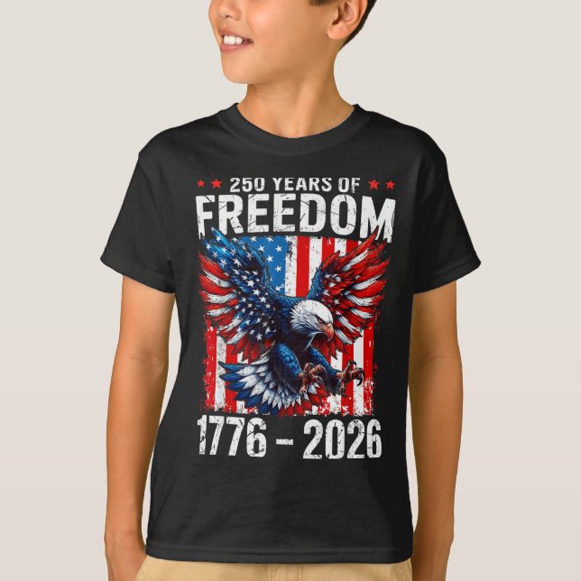 250 Years Of Dom 1776 2026 Patriotic Bald Eagle Us T Shirt (Framsida)