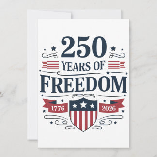 250 Years Of Freedom 1776 2026 250th 4th Of July Meddelande