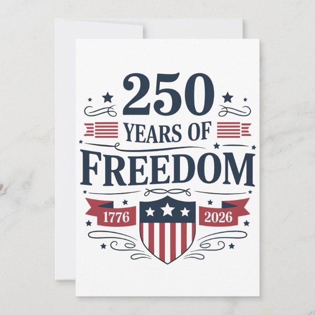 250 Years Of Freedom 1776 2026 250th 4th Of July Meddelande (Framsida)