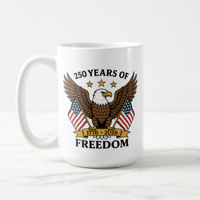 250 Years of Freedom America's Anniversary Kaffemugg (Vänster)