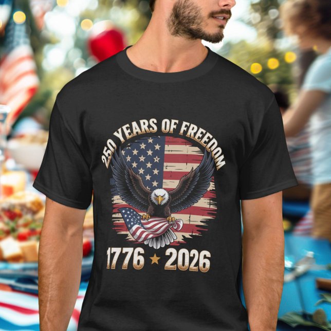 250 Years Of Freedom Eagle 1776 2026 Celebration  T Shirt (Skapare uppladdad)