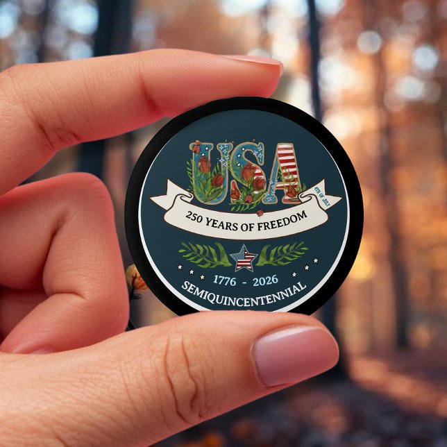 250 Years of Freedom Elegant Patriotic  Blue Knapp (250 Years of Freedom Elegant Patriotic Blue Button)