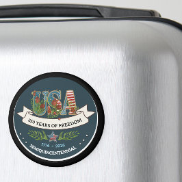 250 Years of Freedom Elegant Patriotic Blue Magnet