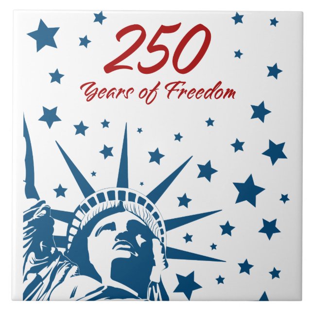 250 Years of Freedom Happy Birthday USA Patriotic  Kakelplatta (Framsidan)