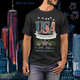 250 Years of Freedom Patriotic Fighter Jet T-Shirt