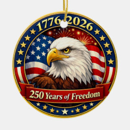 250 Years of Freedom Round Ornament