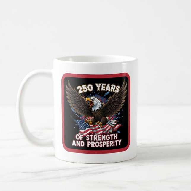 250 Years of Strength Eagle Patriotic Kaffemugg (Vänster)