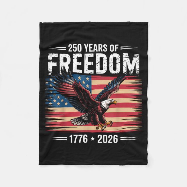 250th American Anniversary 2026 Years Of Freedom  Fleecefilt (Framsidan)