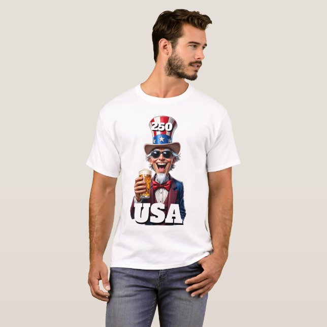 250th America's 4th of July Independence Day  T Shirt (Hel framsida)