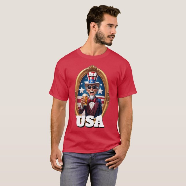 250th America's 4th of July Independence Day  T Shirt (Hel framsida)