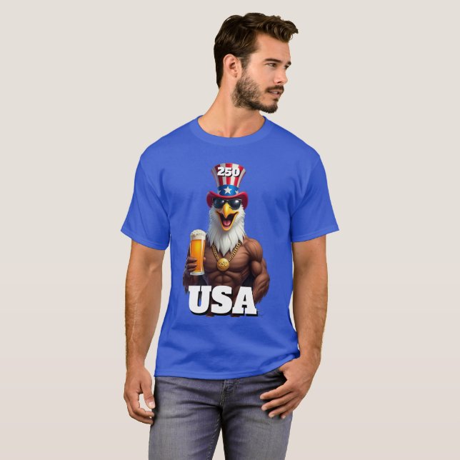 250th America's 4th of July Independence Day  T Shirt (Hel framsida)
