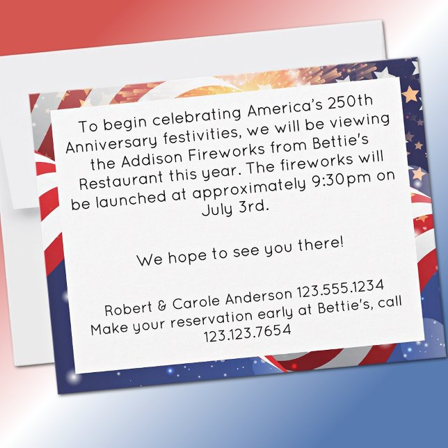 250th Anniversary America 4th of July Frame Note Anteckningskort (Skapare uppladdad)