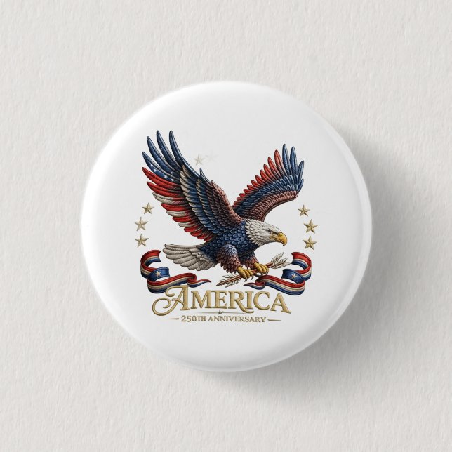  250th Anniversary America Patriotic Button Knapp (Framsida)
