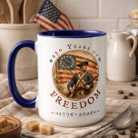 250th Anniversary Revolutionary Soldier Freedom Mugg<br><div class="desc">Honor the 250th birthday of American independence with this American Revolution design mug. Perfect for the 250th Anniversary,  this vintage style patriot art is for any proud descendant of a Revolutionary War soldier or patriotic American celebrating their heritage and history. Created by Simply Farmhouse Press.</div>