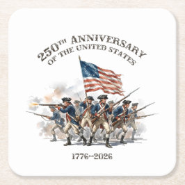 250th Anniversary Revolutionary Soldiers 1776-2026 Underlägg Papper Kvadrat