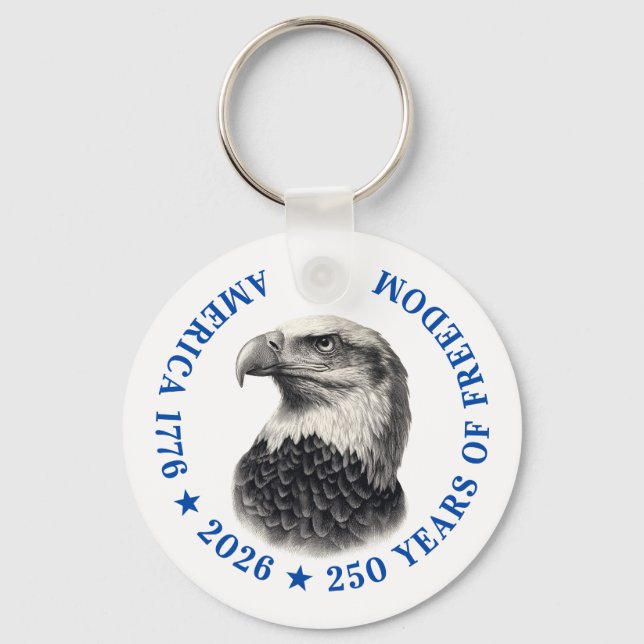 250th Anniversary USA 2026 Bald Eagle  Nyckelring (Framsida)