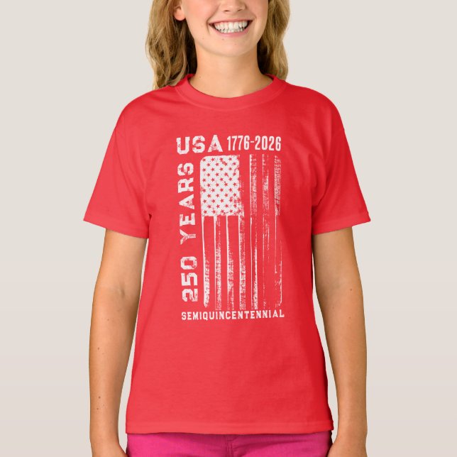 250Th Anniversary USA 4Th Of July T-Shirt (Framsida)