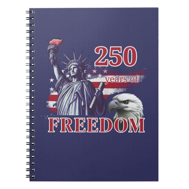 250th Anniversary USA Flag Liberty Eagle Freedom Anteckningsbok (Framsidan)