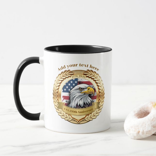 250th Anniversary USA Patriotic | 1776–2026 Button Mugg (Med munk)