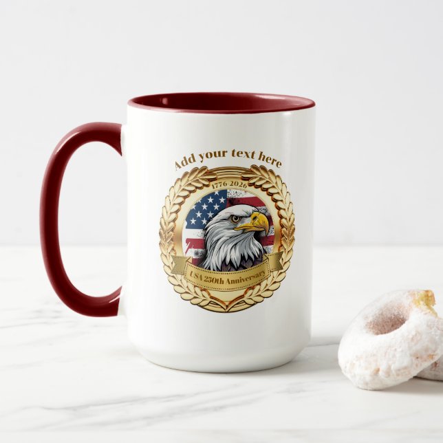 250th Anniversary USA Patriotic | 1776–2026 Button Mugg (Med munk)