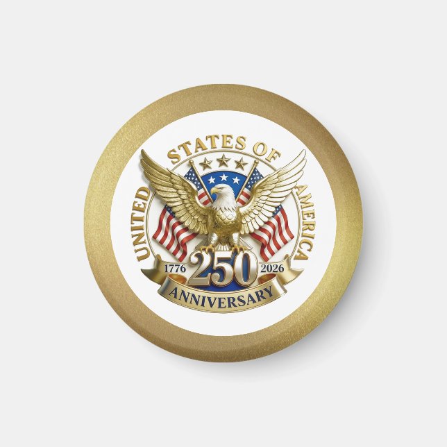 250th Anniversary USA Patriotic | 1776–2026 Magnet (Framsidan)