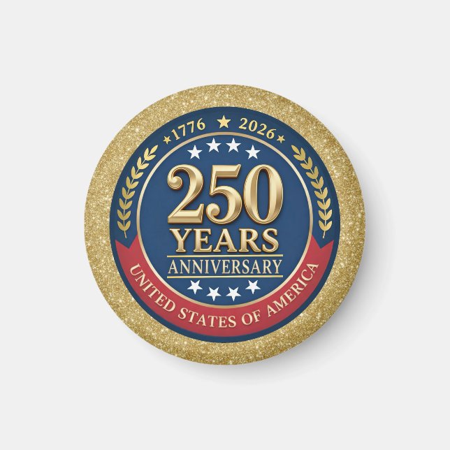 250th Anniversary USA Patriotic | 1776–2026 Magnet (Framsidan)