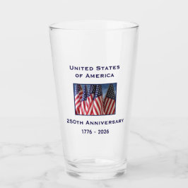 250th Anniversary USA Patriotic American Flag Pint Glaskopp