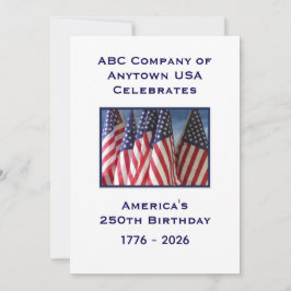 250th Anniversary USA Patriotic American Flags BBQ Inbjudningar