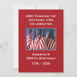 250th Anniversary USA Patriotic American Flags BBQ Inbjudningar