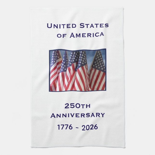 250th Anniversary USA Patriotic American Flags Kökshandduk (Vertikal)