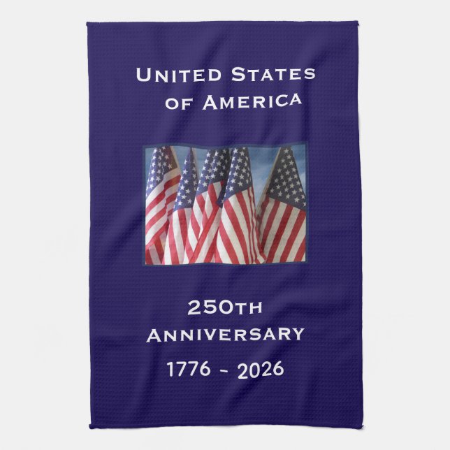 250th Anniversary USA Patriotic American Flags Kökshandduk (Vertikal)