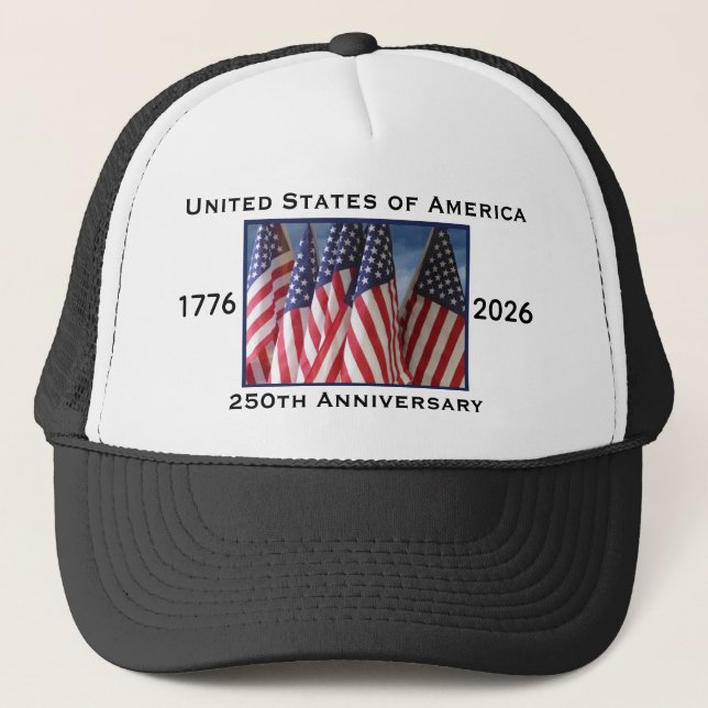 250th Anniversary USA Patriotic Black White Keps (Framsida)