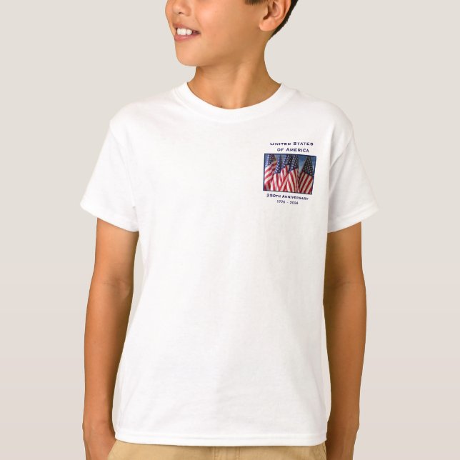 250th Anniversary USA Patriotic Child's  T Shirt (Framsida)