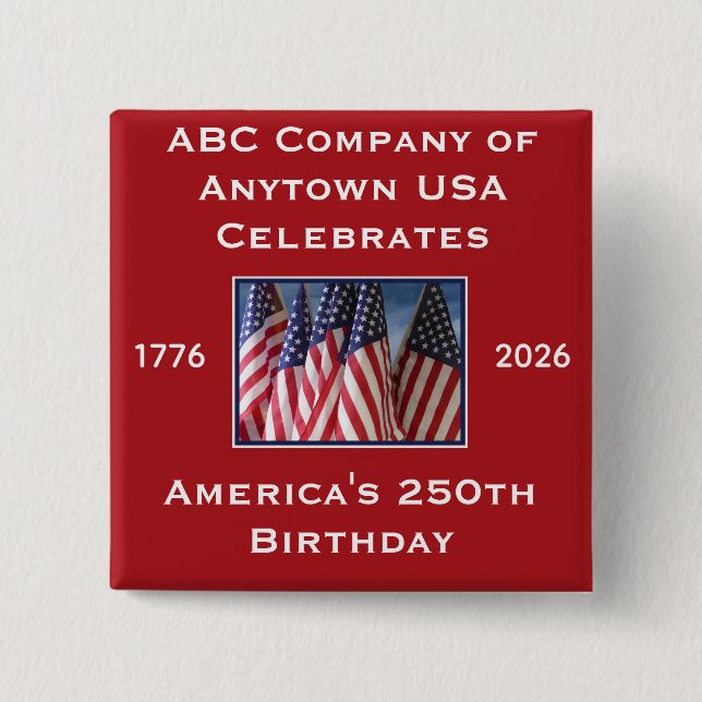 250th Anniversary USA Patriotic Flags  Knapp (Framsida)