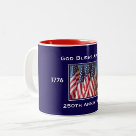 250th Anniversary USA Patriotic God Bless America Två-Tonad Mugg